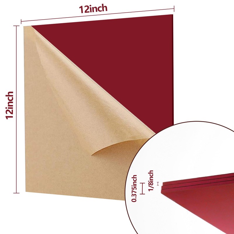 Frddiud 3 Red Transparent Acrylic Sheets, 12 x 12 x