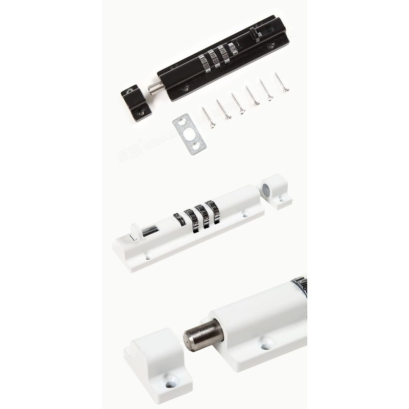 Combination Bolt gate Lock (OWACH AL-971) White, Combi Bolt Latch,Sliding