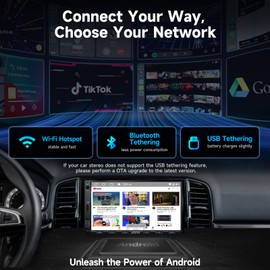 ATOTOZONE A5L 7inch Android Double DIN Car Stereo & Backup Camera, Wireless CarPlay& Android Auto Touchscreen Head Unit, WiFi/Bluetooth/USB, 2G+32G,MirrorLink, 24B-EQ DSP, FM/AM,GPS Tracking &AI Chat