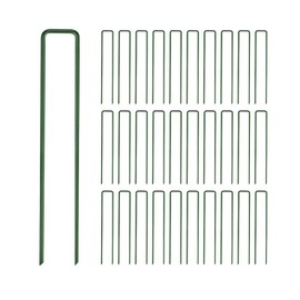 Artificial Grass Pins, U-shaped Pins, Green (5.9 inches (150 mm), Set of 30 (30)