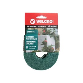 VELCRO Holiday Garland Tie for Decorations, Reusable Wrap, 30 Ft Roll, Green