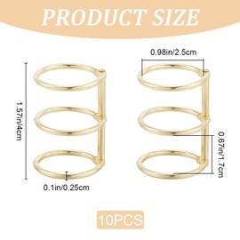 CRASPIRE 10Pcs 3 Rings Metal Loose Leaf Binders Book Rings 30mm Inner Diameter Flexible Gold Snap Split Hinged Versatile for DIY Travel Diary Notebook Photo Album Binding Spines Combs Craft Supplies