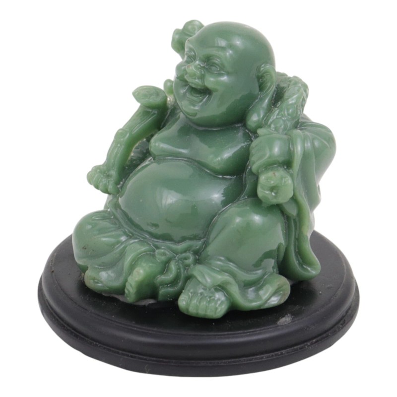 Emerald Money Buddha Statue Carrying Wu Lou and Ru Yi