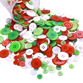 Megoogo 700 PCS Resin Chiristmas Buttons Assorted Buttons for Clothing 2 and 4 Holes Round Craft for Christmas Party Decorations Sewing DIY Crafts Manual Button Painting,DIY Handmade Ornament