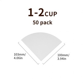 watchget Premium Non-Woven Conical Coffee Filter Papers 1-2 Cup Size 01 Perfect for Most Pour Over and Conical Coffee Drip Brewers, 50 Count Disposable Paper Filters