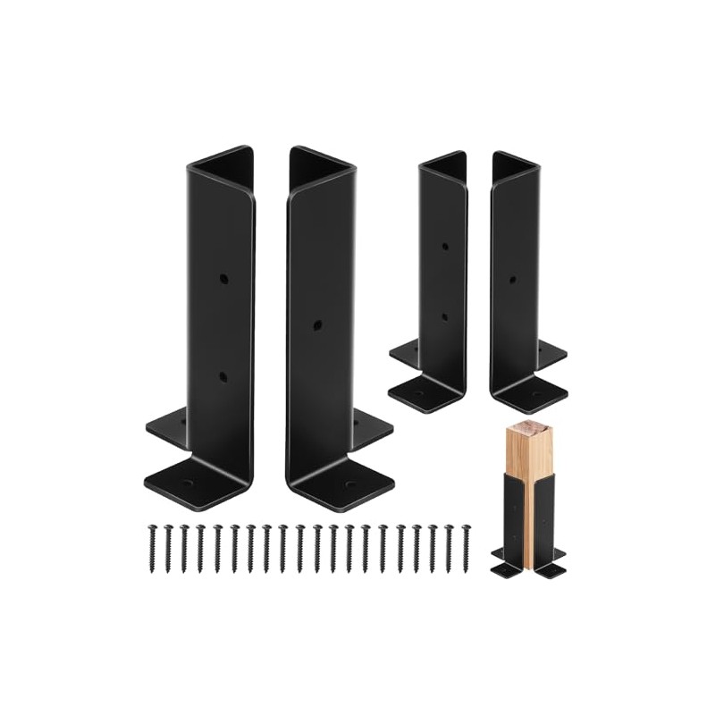 4Pcs Adjustable Post Anchor Brackets Kit, Fit 1.5x1.5, 2x2, 2x4,