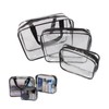Coollooda PVC Makeup Pouch (Set of 3), Vinyl Pouch, Transparent