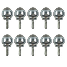 10pcs Swivel Ball Casters, Carbon Steel Bull's Eye Stem Castor Wheels with M5 Thread Rod, Mini Ball Bearing Universal Wheel for Furniture, Cabinet (Carbon Steel Ball)