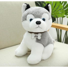 The Teddy Shop JP | Divertido Perro Perrito, Hermoso Husky Peluche Animal, Suave Cachorro Apapachable, Regalo Especial