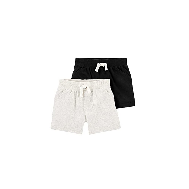 Carter's Baby Boys' 2-Pack Shorts, Black/Heather