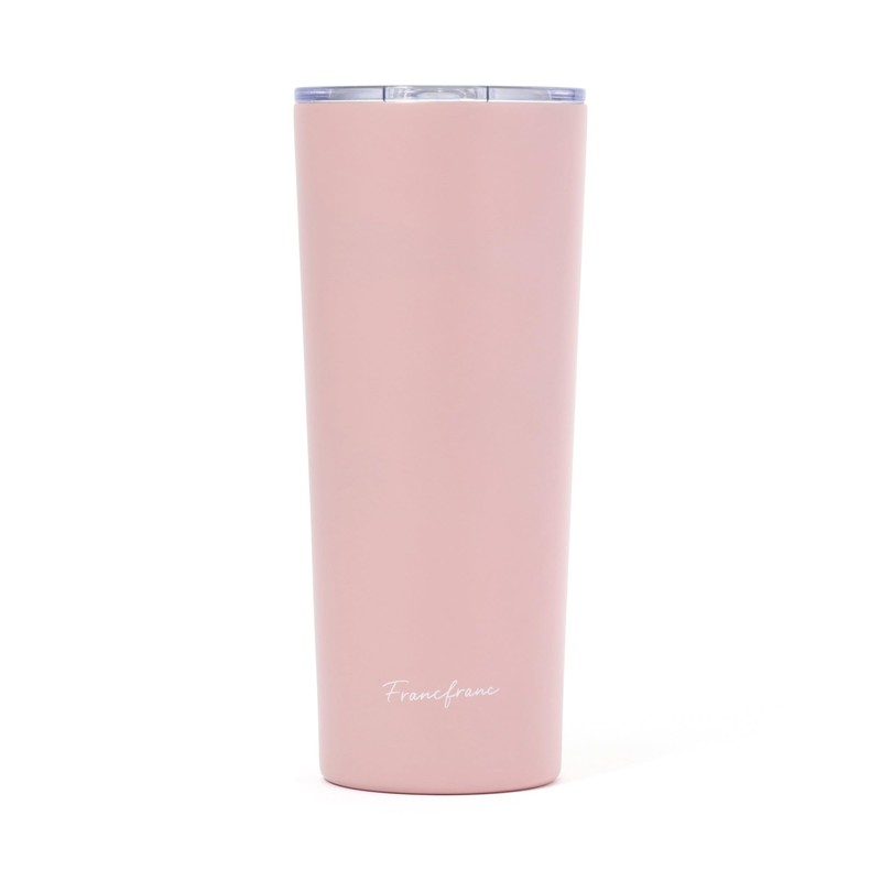 Francfranc Stainless Steel Tumbler with Lid, 650ml, Pink