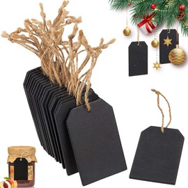 Mini Chalkboard Bottle Keeping Tags Set of 20 Wooden Bottle Tags Small Chalkboard Bottle Nameplate Bottle Tags Plates Chalkboard Reusable Double Sided Chalkboard DIY Craft Handmade Christmas Tree