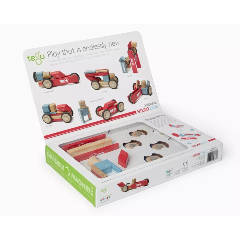 Tegu Daredevil Magnetic Wooden Block Set, 1-99 years old, 12