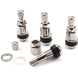 Generisch Pack of 4 Silver Metal Valves Brass Universal Valve Rim Valves 11.3 mm