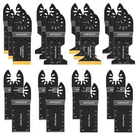 AIFICUT 20 Pcs Oscillating Saw Blades Universal Wood Plastics Metal Titanium Multitool Blades Kits Fit Dewalt Rockwell Milwaukee Makita Bosch