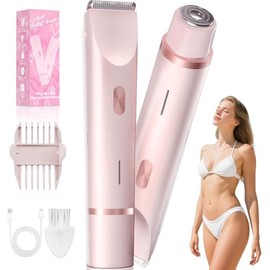 Recortadora de Bikini para Mujeres – Afeitadora Eléctrica Suave para Áreas Sensibles, Afeitadora Recargable USB-C Impermeable para Cuerpo y Cara, Rell