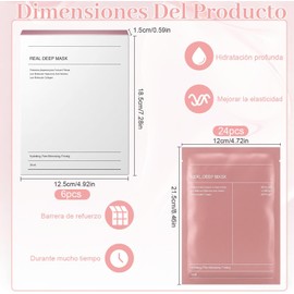 24PCS Mascarillas Faciales Bio-Colágeno, Mascarilla de Biocolágeno,Mascarilla de Hidrogel, Hidratación Duradera, Reduce los Poros, Ilumina el Tono de a Piel (24PCS)