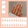 JUSTOTRY 24 Pcs Stiletto Almond False Nails Short, White French