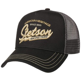 Stetson Racing Team Trucker Cap Men - Base mesh Baseball Snapback, with Peak, Peak Summer-Winter - One Size Black