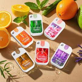Portable Travel Hand Sanitizer Spray, Moisturizing Fruit Plant Scented Hand Sanitizer, Fragrance Hand Cleaning Products for Women & Girls, Mini Travel Products:_6 Counts/set_42ml*1 Count