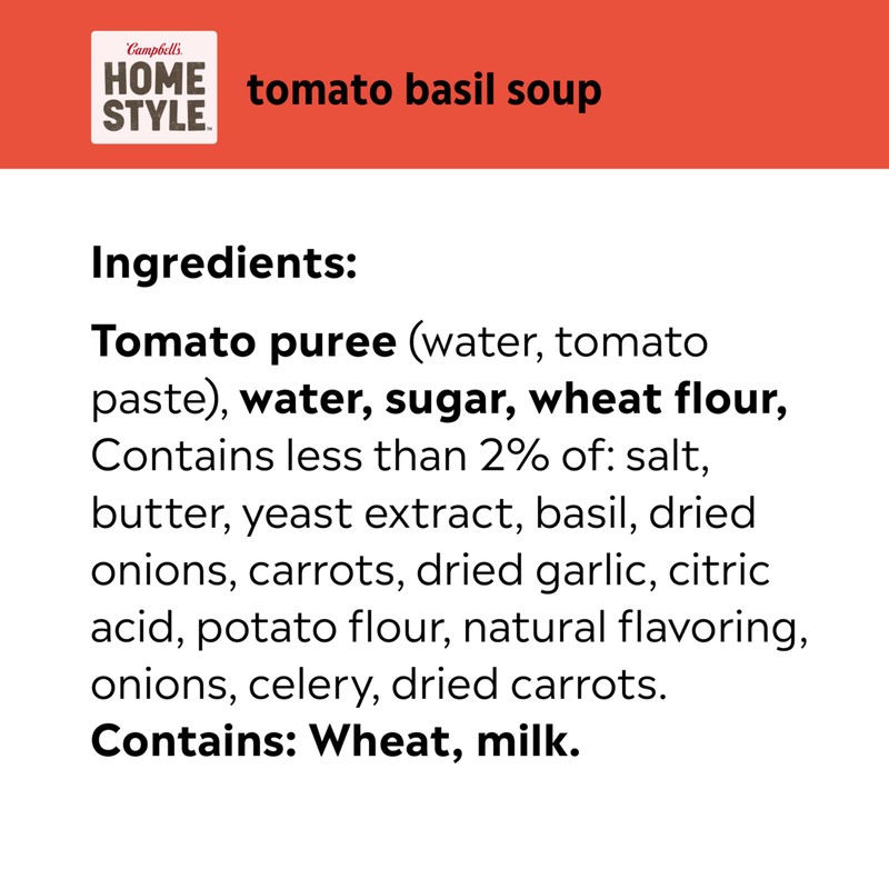 Campbell’s Homestyle Tomato Basil Soup, 16.3 oz Can