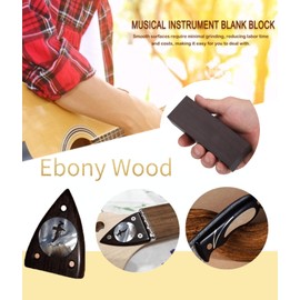 Gorgeri 12 * 4 * 2.5 Black Ebony Wood Lumber Blank DIY Material for Music Instruments Tools