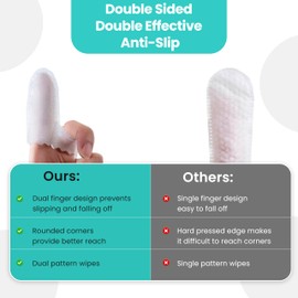 PUP PAW Dog Teeth Cleaning Wipes - All Natural Dog Tooth Brushing Kit Replacement & Plaque Remover - Pet Dental Finger Wipes for Dogs & Cats - Freshens Breath, Reduces Tartar & Plaque - 50 Pcs