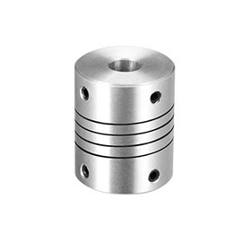 sourcing map 8mm to 8mm Aluminum Alloy Shaft Coupling Flexible Coupler Motor Connector Joint L30xD25 Silver