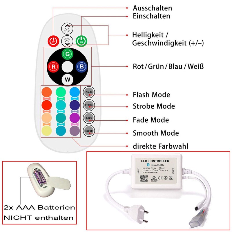 FOLGEMIR 230 V Bluetooth Power Supply Transformer for 5050 RGB