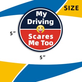 My Driving Scares Me Too Magnet Decal for Car ， Funny Bumper Truck Sticker，Waterproof, Sunscreen and Non-Fading Color
