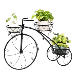 Kshioe Bicycle Plant Stand Holder Rack Ideal for Indoor Outdoor, Black