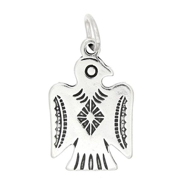 LGU Sterling Silver Oxidized Southwest Motif Thunderbird Charm
