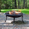 Sunnydaze 29-Inch Portable Fire Pit Bowl with Spark Screen, Fireplace