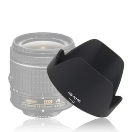[HB-N106 Compatible] Nikon HB-N106 Lens Hood Compatible with Nikon AF-P DX 18-55mm f/3.5-5.6G VR, Nikon AF-P DX 18-55mm f/3.5-5.6G Lens