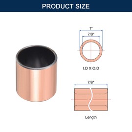 HiPicco Sleeve Bearing, 7/8" Bore x 1" OD x 1" Length Self-Lubricating Plain Bearings Wrapped Oilless Bushings 4 Pack