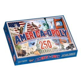 Late for the Sky America-Opoly Board Game, 250th Celebration, 2-6 Players