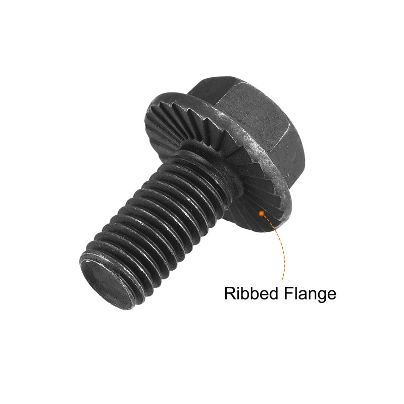 sourcing map M10x20mm Hex Serrated Flange Bolts 10.9 Grade Carbon