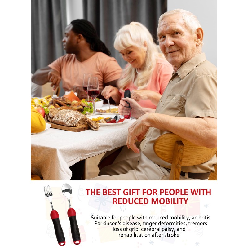 Adaptive Utensils, Weighted Special Supplies Spoon Fork Set, Weak Hand