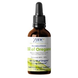 Zane Hellas 70% Oregano Oil. Pure Greek Essential Oil of Oregano .86% Min Carvacrol. 112mg Carvacrol Per Serving. Probably The Best Oregano Oil in The World. 1 fl. oz.- 30ml.