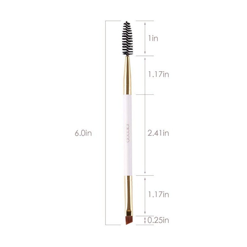 Docolor Eyebrow Brush Duo Eyebrow Spoolie 1Pcs Professional Angled Eye