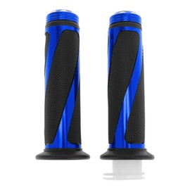 TUCKBOLD 7/8" 22mm 15/16" 24mm Motorcycle Hand Grips Cover Kit Non Slip Aluminum Alloy Rubber Handlebar Grips for Motorcycle Scooter Bicycle ATV Blue 1Set