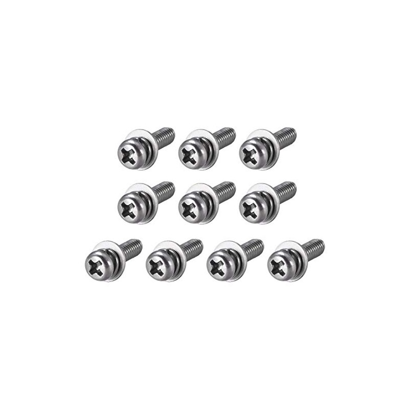 sourcing map M4 x 14mm Stainless Steel Phillips Pan Head