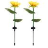 2Pcs Solar Powered LED Lamp Artificial Flower Light Garden Courtyard