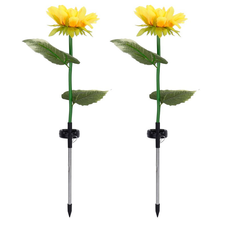 2Pcs Solar Powered LED Lamp Artificial Flower Light Garden Courtyard