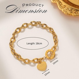HATUCRAFT Gold Cross Bracelet for Women – Christian Bible Verse Bracelet, Confirmation Gifts, Religious Catholic Faith Prayer Inspirational Scripture Proverb Engraved Jewelry