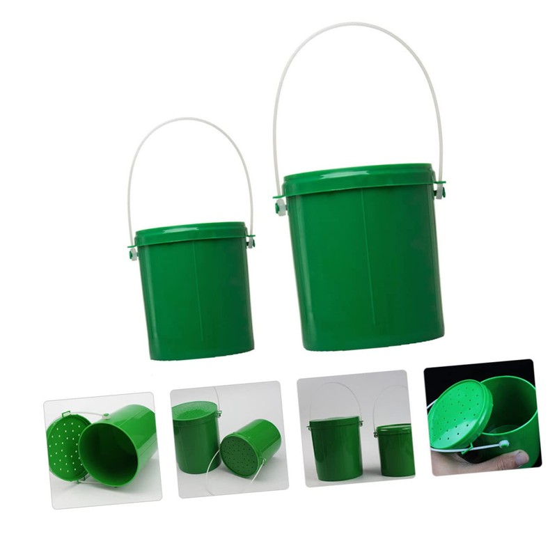 BESPORTBLE 2sets Plastic Fishing Bucket Container Handle Bait Cooler for