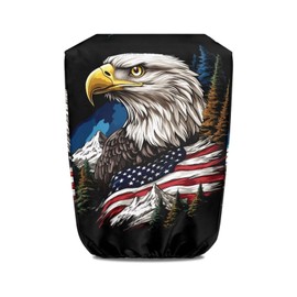 Wismoutput American Flag Eagle 300D Polyester Waterproof Universal Trailer, RV Jack Cover, Electric Tongue Jack Cover, Automotive Accessories