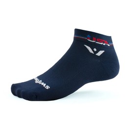 Swiftwick- VISION ONE Tribute, Cycling and Running Socks (Retro USA, Small)