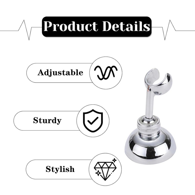 1 Set Shower Holder Bracket Sturdy Adjustable 360° Shower Head