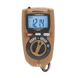 Southwire Multimeter Compact 3-in-1 - Built-In Voltage Detector & Flashlight - 10 Functions, Auto-Reset Fuse - CAT IV 600V - UL Listed